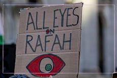 Sign reading 'all eyes on Rafah'