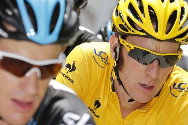 Race leader Bradley Wiggins (Sky)
