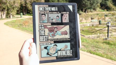 Kindle Scribe Colorsoft review unit in action