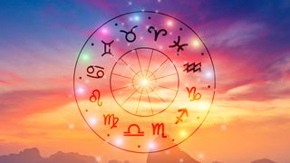 Capricorn season 2022: Zodiac signs inside of horoscope circle. Astrology in the sky with many stars and moons astrology and horoscopes concept.