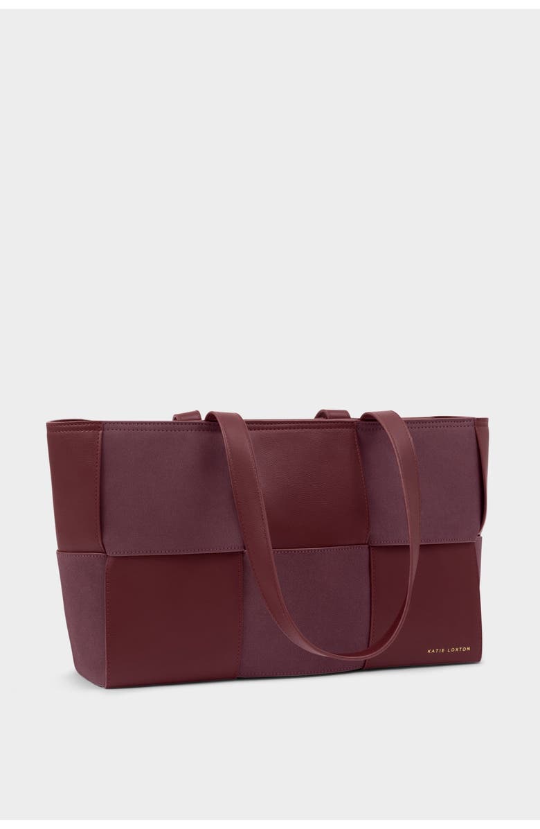 Taya Hand Woven Suedette Tote Bag in Cherry