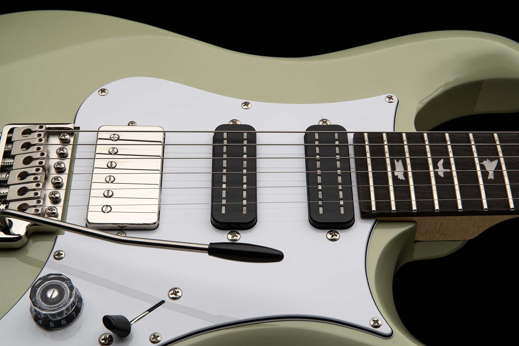 A photo of the PRS SE Studio Standard in Sage Green finish