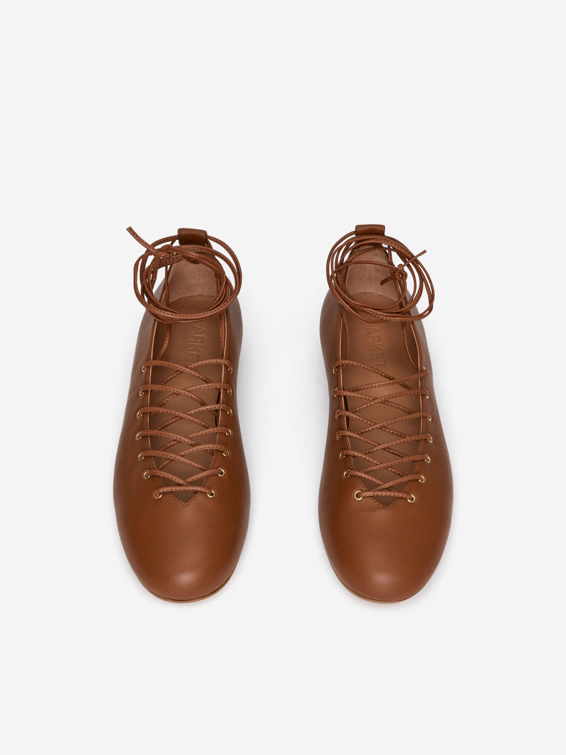 Lace Up Ballerinas – Cognac – Women – Arket Gb