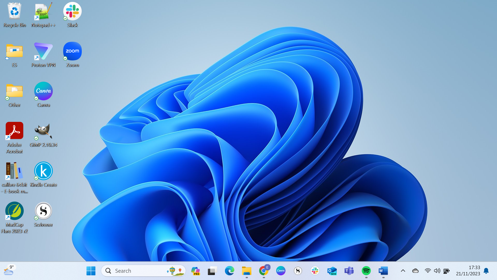 Screenshot demonstrating the steps required to update Windows 11 - Windows home screen with window icon highlighted.