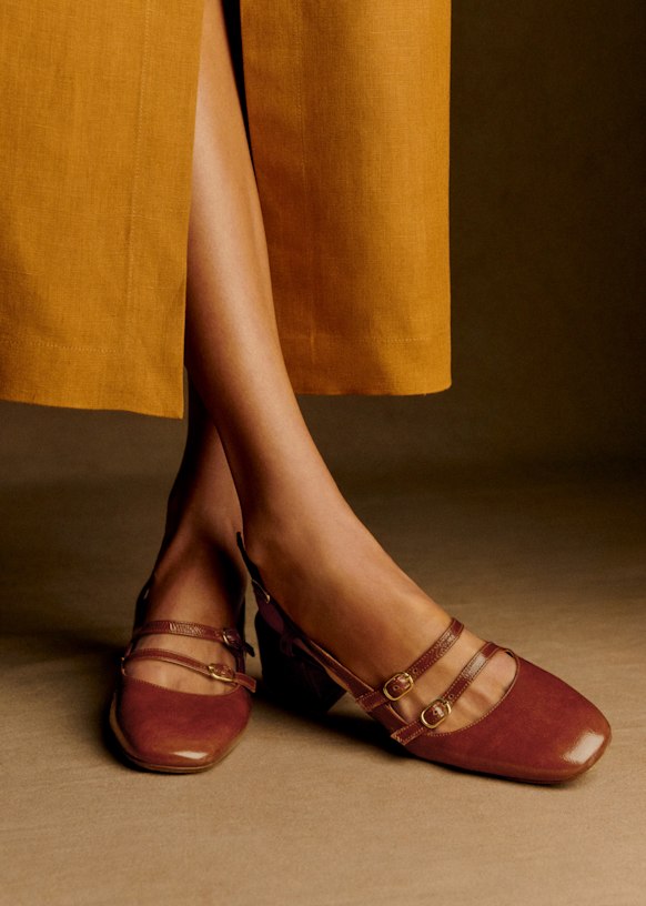 Paula Babies - Patent Camel - Patent Goatskin Leather - Sézane