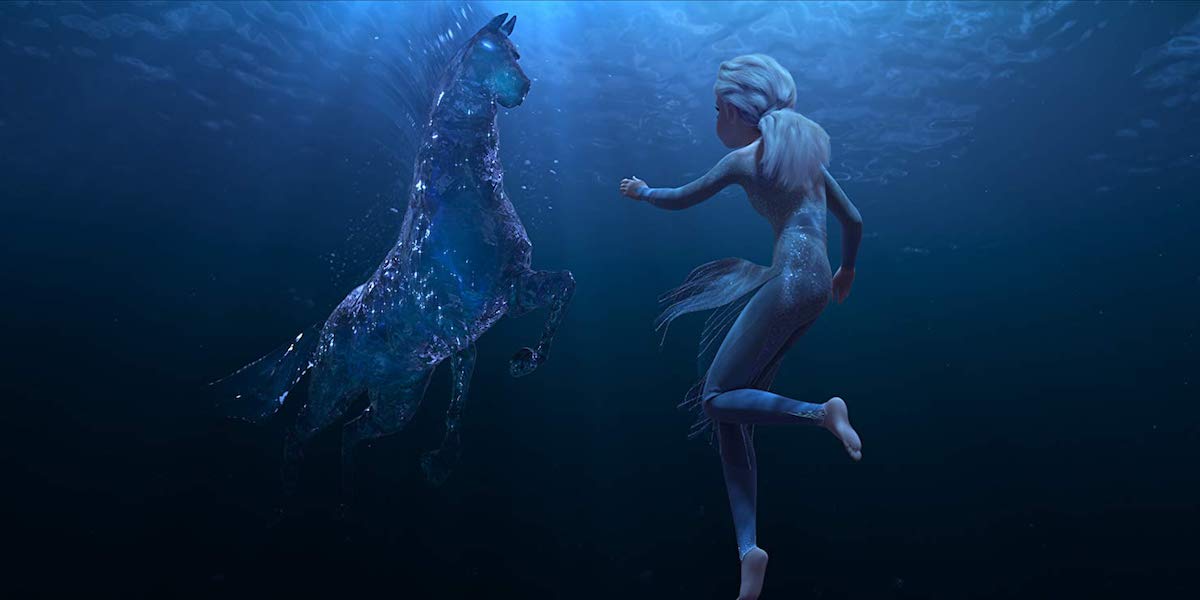 Elsa and Gail underwater in Frozen II