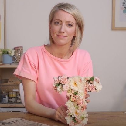 craft faux flower letter