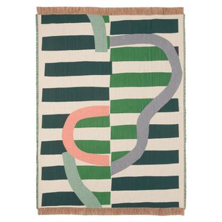 Striped green and pink rug