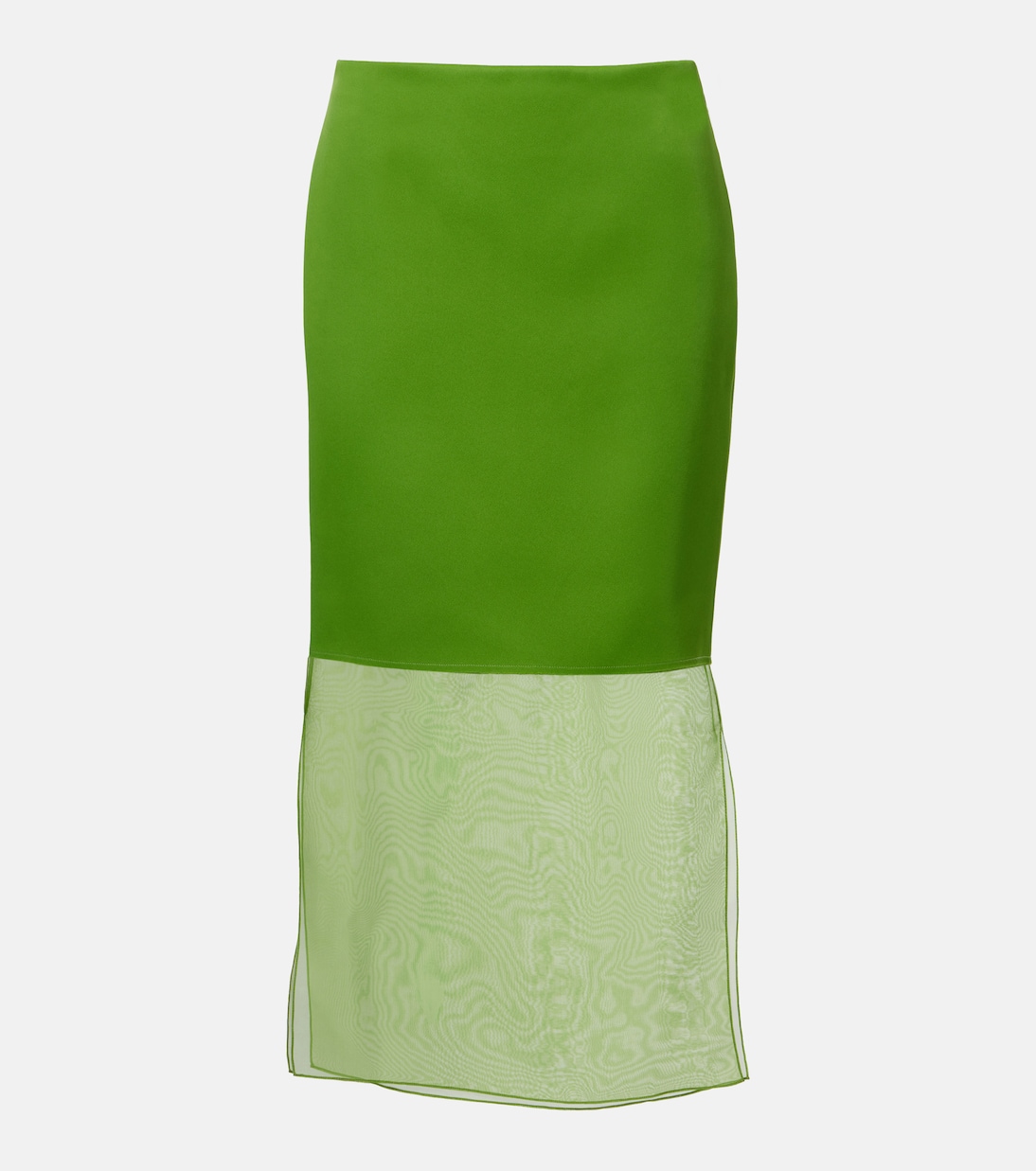 Sybil Layered Midi Skirt in Green - Khaite