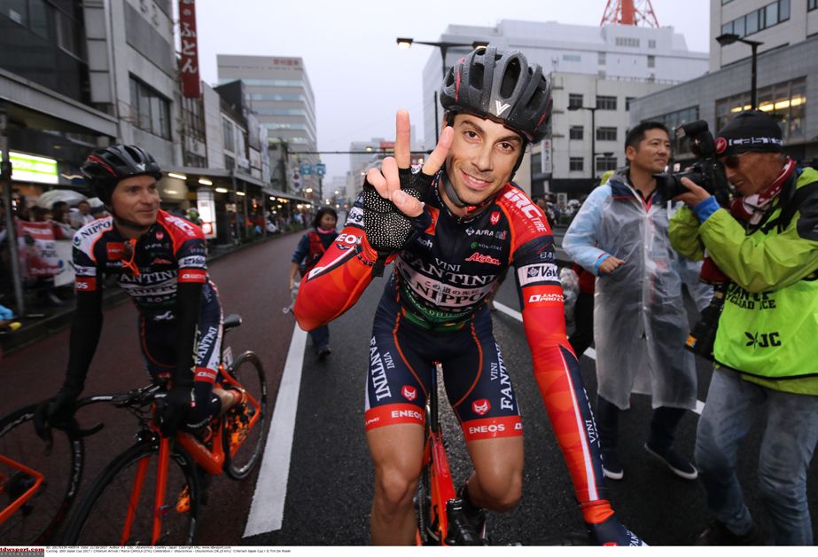 Marco Canola enjoying his win