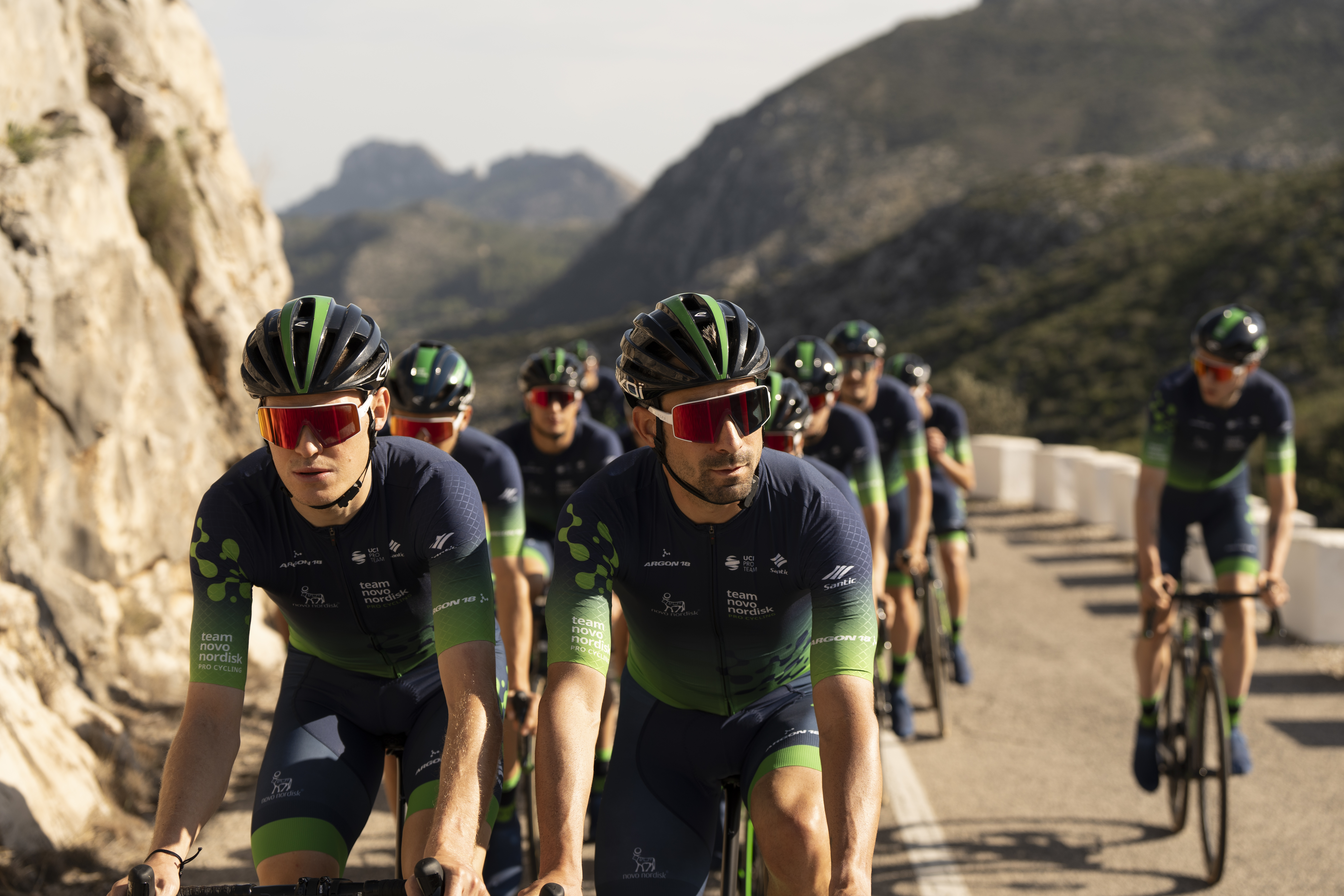 Team Novo Nordisk during training session in 2025