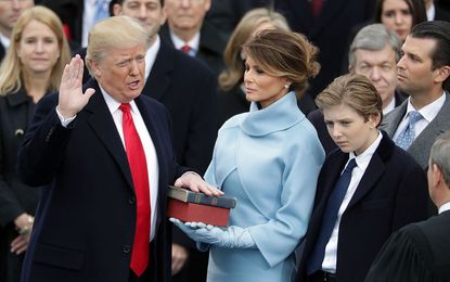 President Donald Trump takes the oath of office