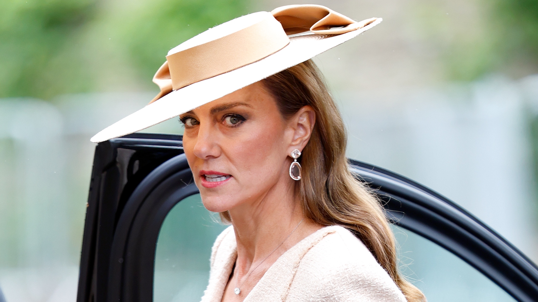 Catherine, Princess of Wales attends the wedding of Peter Phillips and Harriet Sperling at All Saints' Church on June 6, 2026