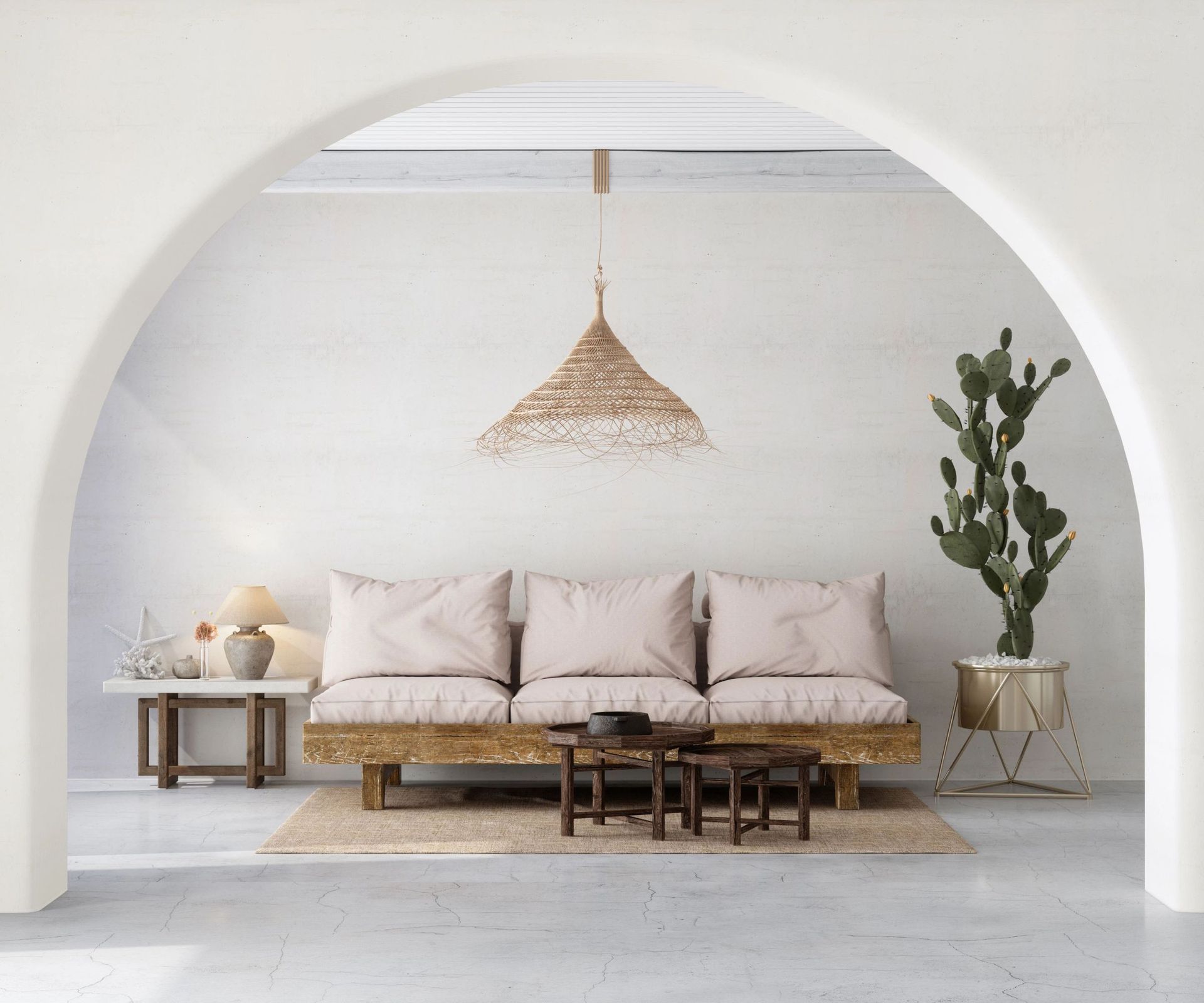 Living room decorated with white paint color Blank Canvas by Behr