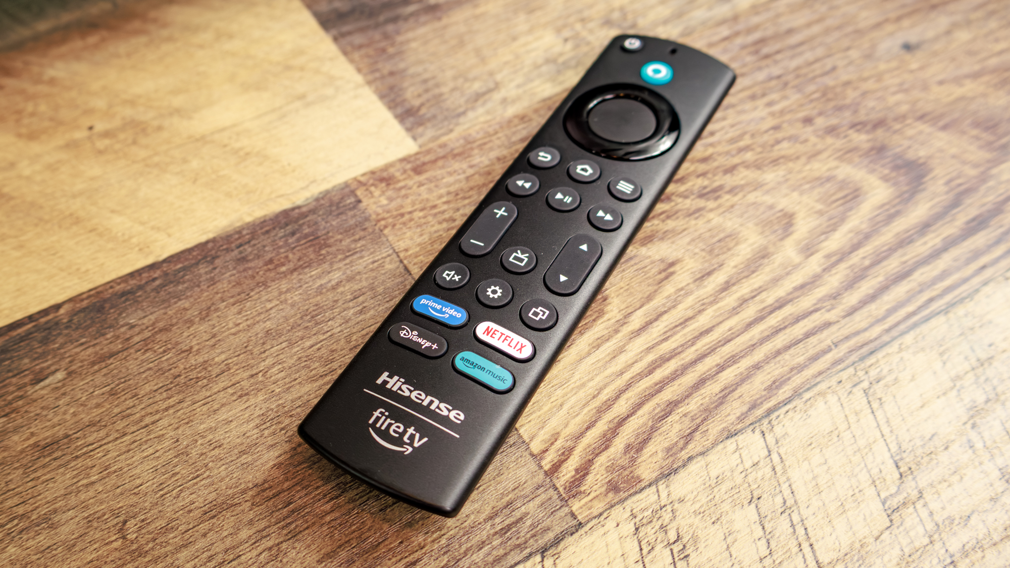 The remote for a Hisense QD7 Mini LED TV