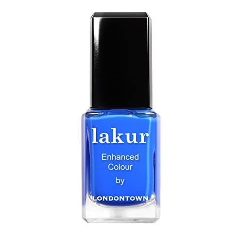 Londontown Lakur Nail Polish - Chip-Resistant, Non-Toxic, Conditions &amp;amp; Hydrates Nails Glossy Electric Blue, Iconic, .40 Fl Oz
