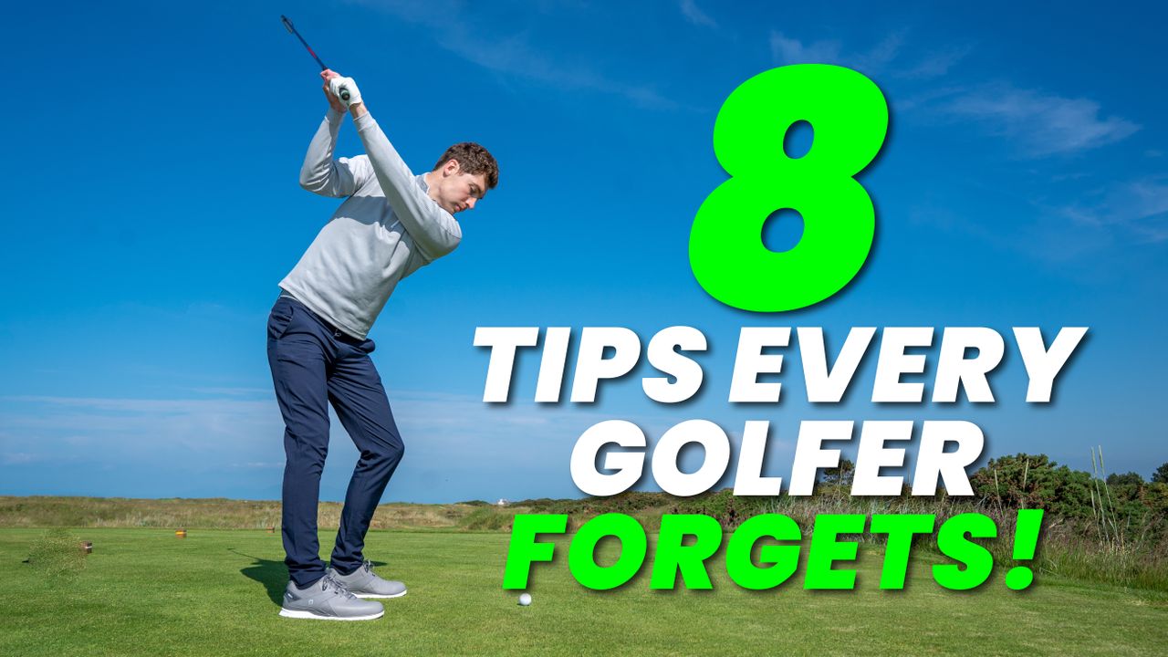 8 Tips That Every Golfer Forgets In Big Letters Next To A Golfer Playing An Iron Shot