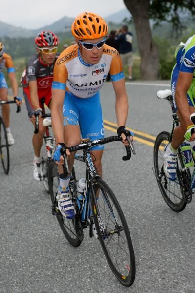Tom Danielson (Garmin-Transitions) rides ahead of Janez Brajkovic (RadioShack).
