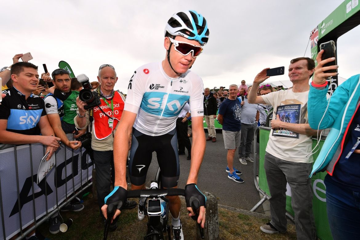Chris Froome making a rare appearance on British raods