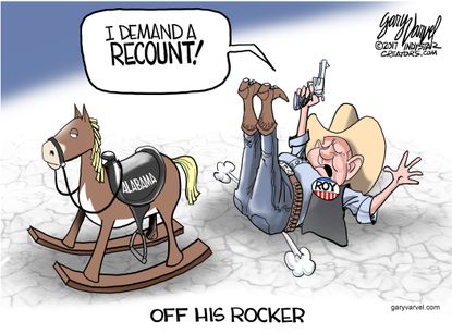 Political cartoon U.S. Roy Moore election loss recount