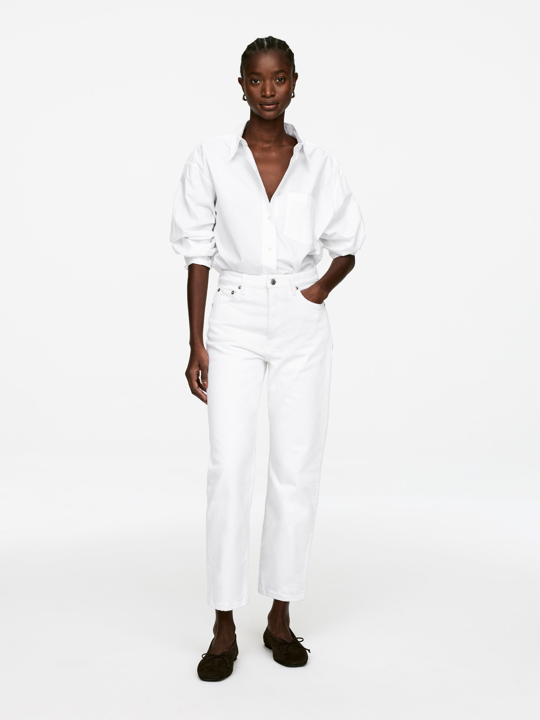 Jade Cropped Slim Jeans 
 White 
 Women 
 Arket Gb