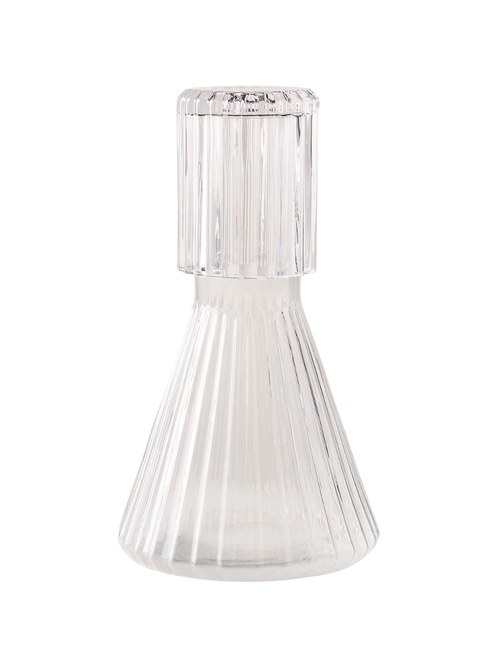 Aleric Ribbed Glass Carafe and Cup