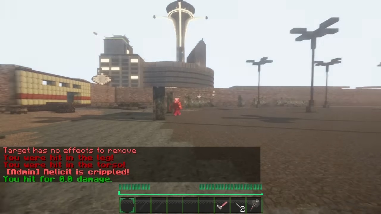 street view of combat outside New Vegas in Minecraft