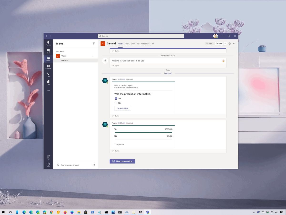 how to create poll in microsoft teams group chat