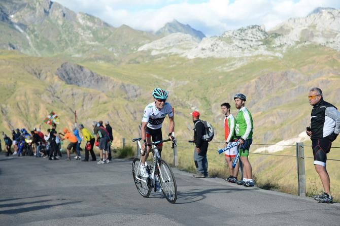 Chris Horner on the attack on the final Pyrenean stage