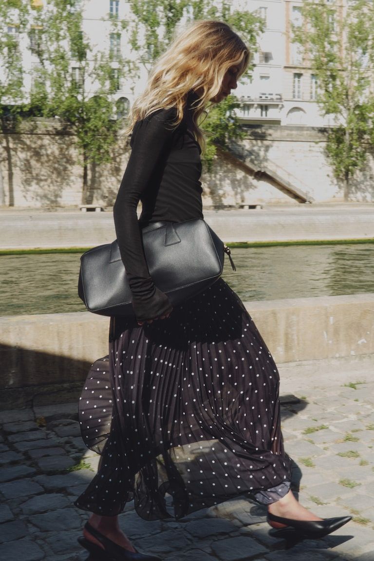 Sheer Pleated Skirt