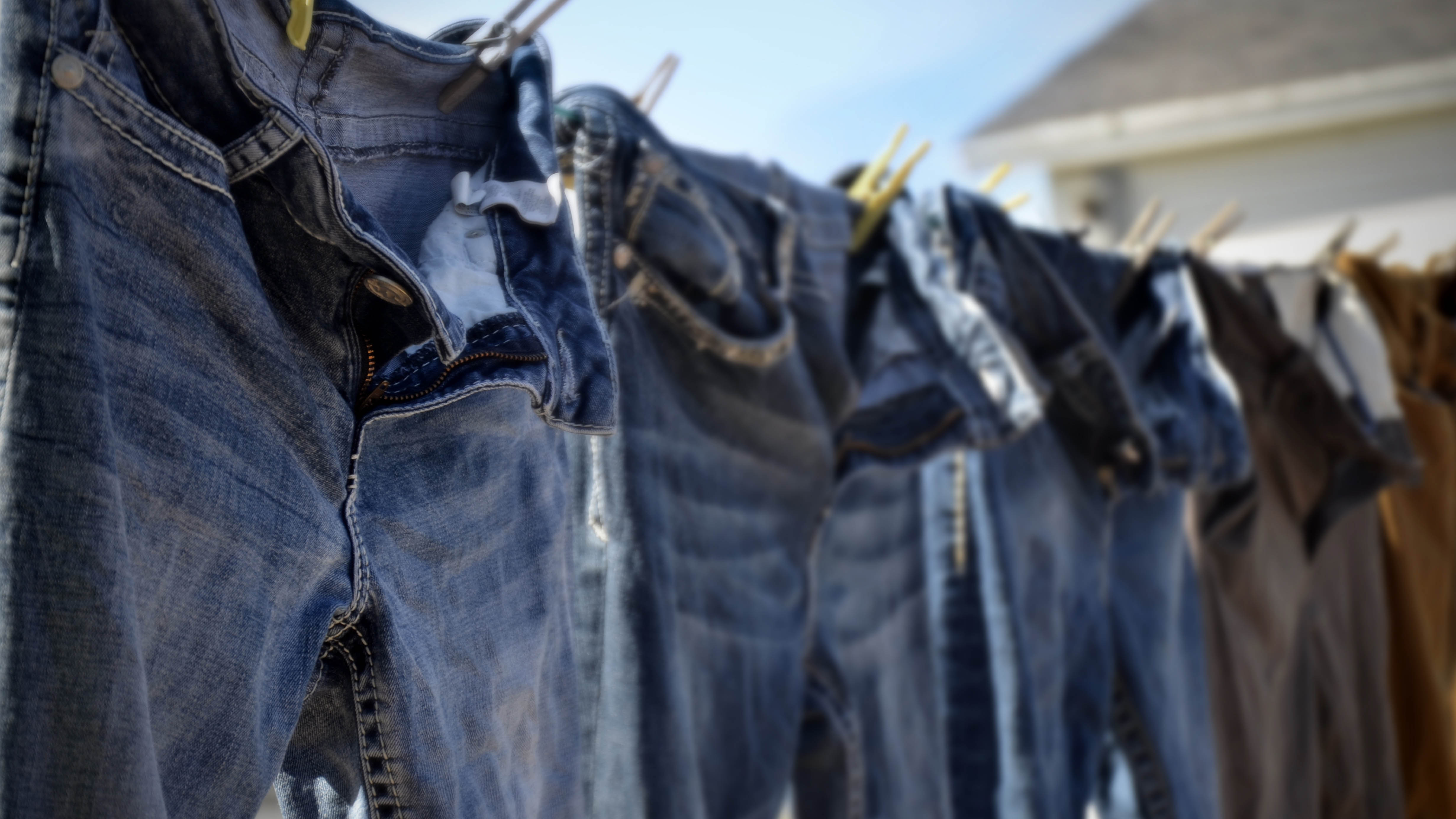 Jeans on the washing line