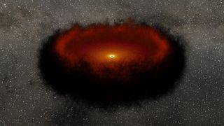 Supermassive black hole surrounded by an accretion disk.