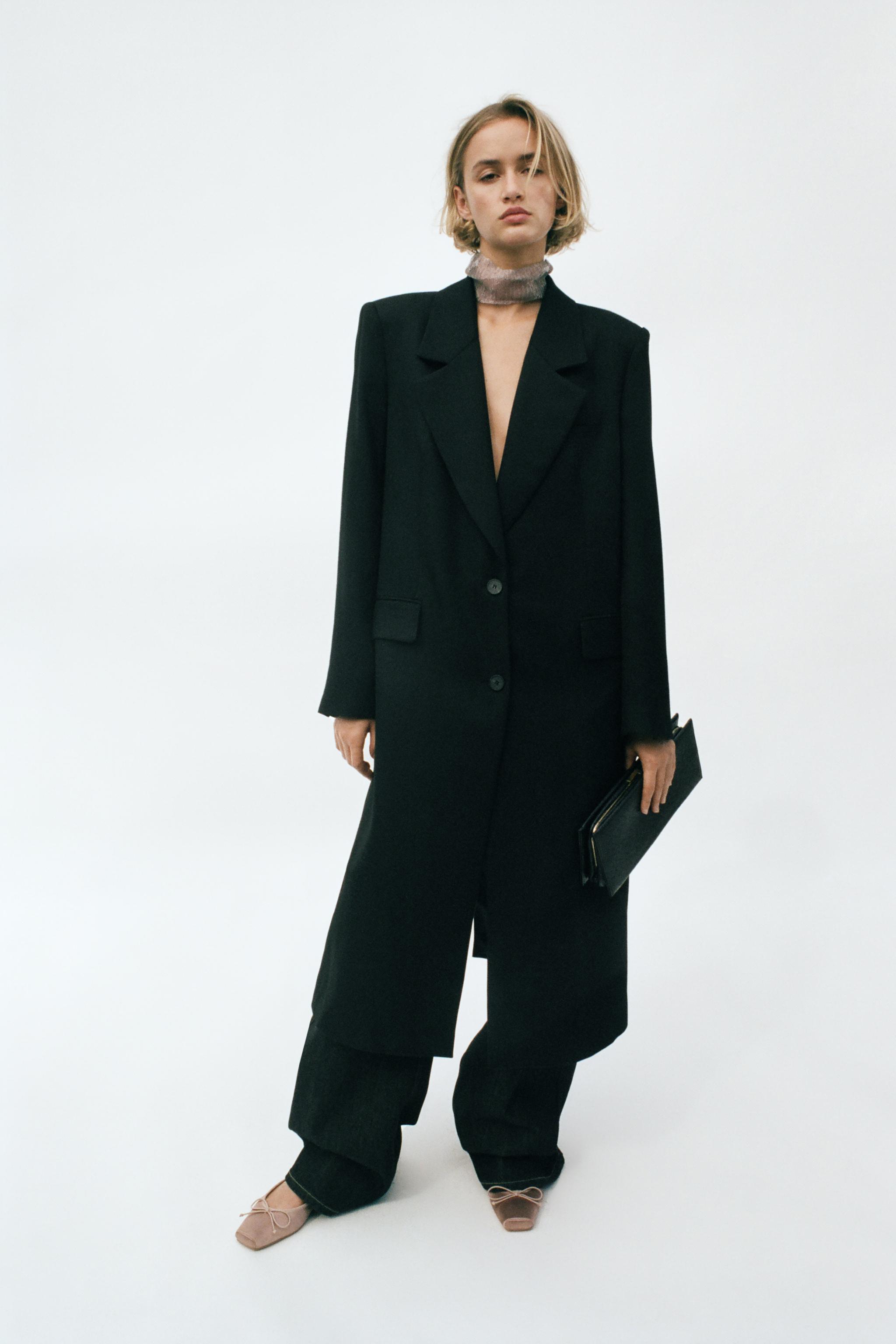 Long Coat With Shoulder Pads