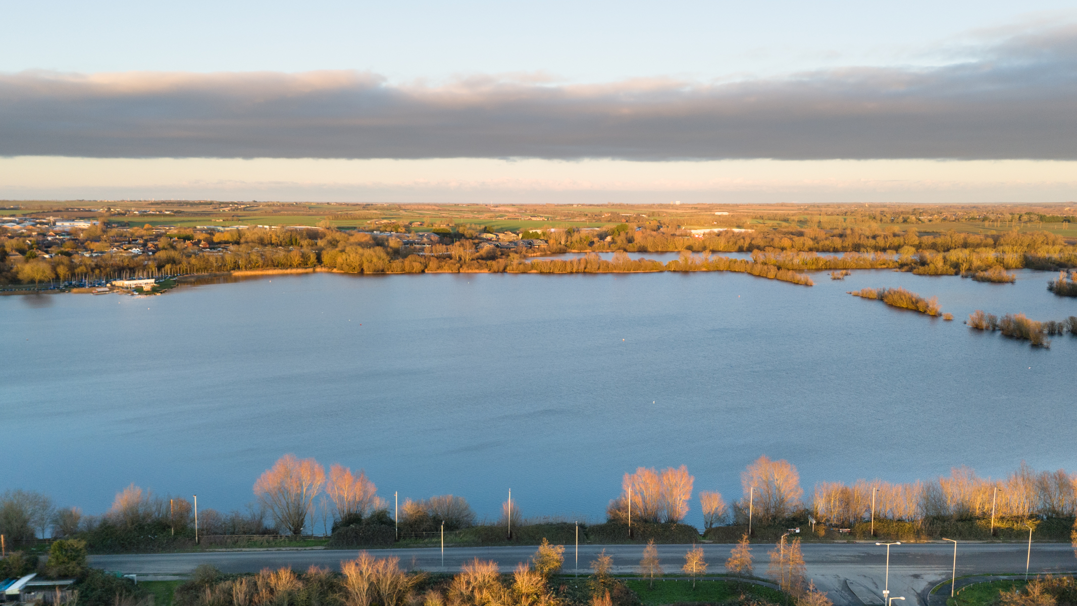 Photo of a lake at sunset taken with the DJI Flip