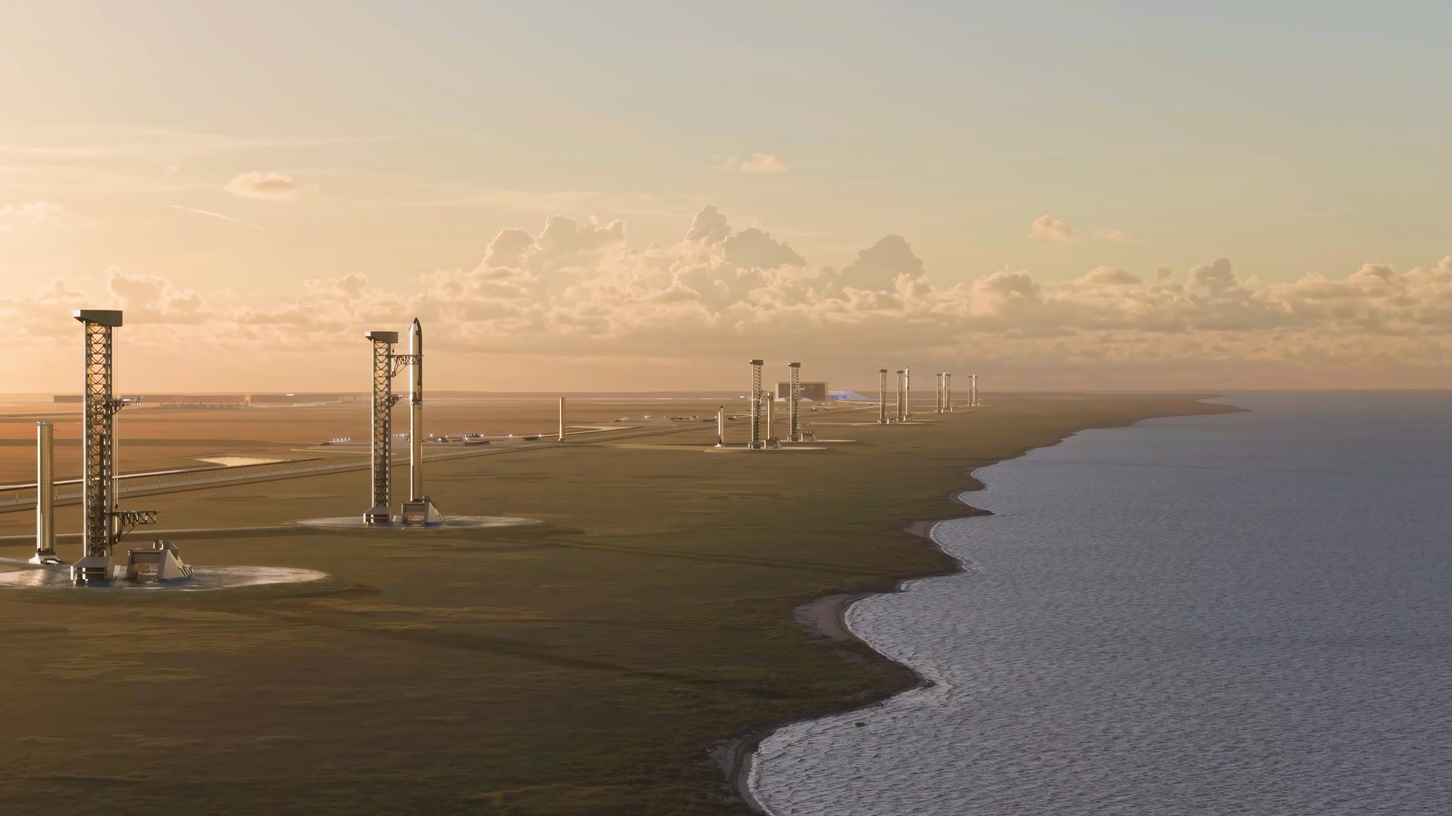 Illustration of SpaceX's planned Starbase Louisiana site, which the company says will support thousands of Starship launches per year.