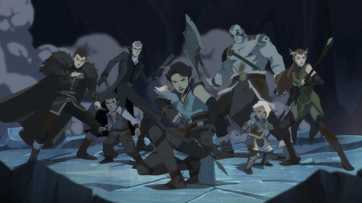 A screenshot from an episode 1 of The Legend of Vox Machina