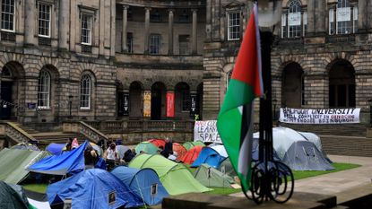 A Gaza protest camp in the grounds of the Old College, University of Edinburgh 