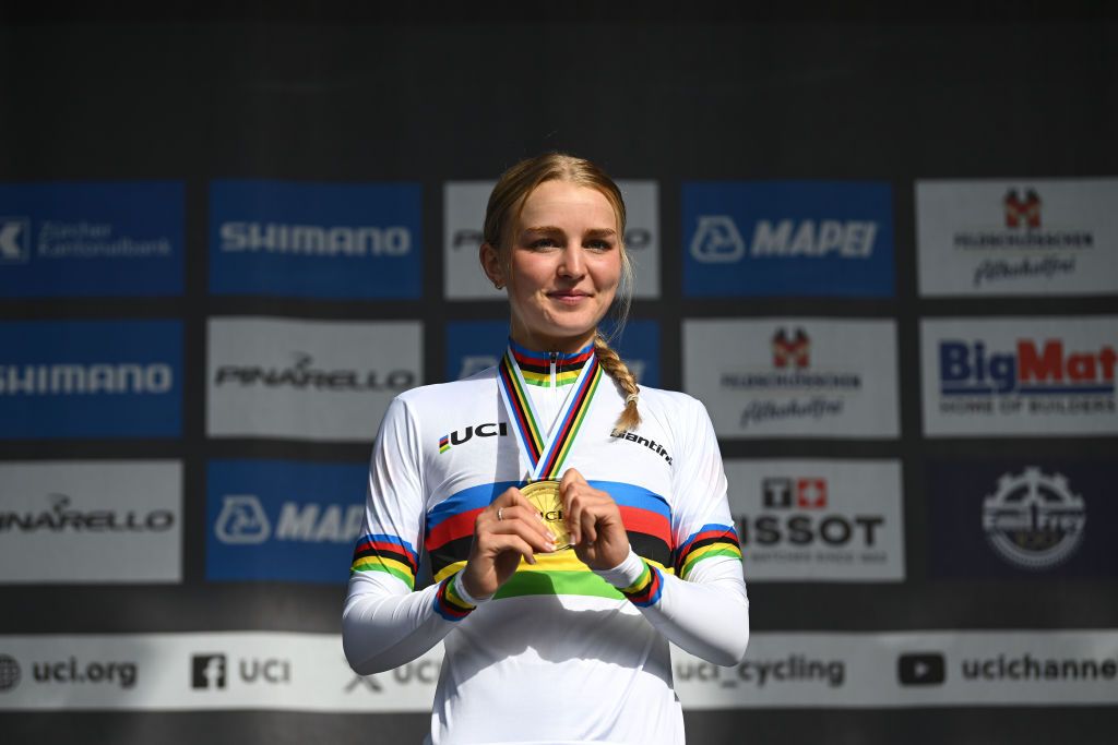 2024 junior women time trial champion Cat Ferguson