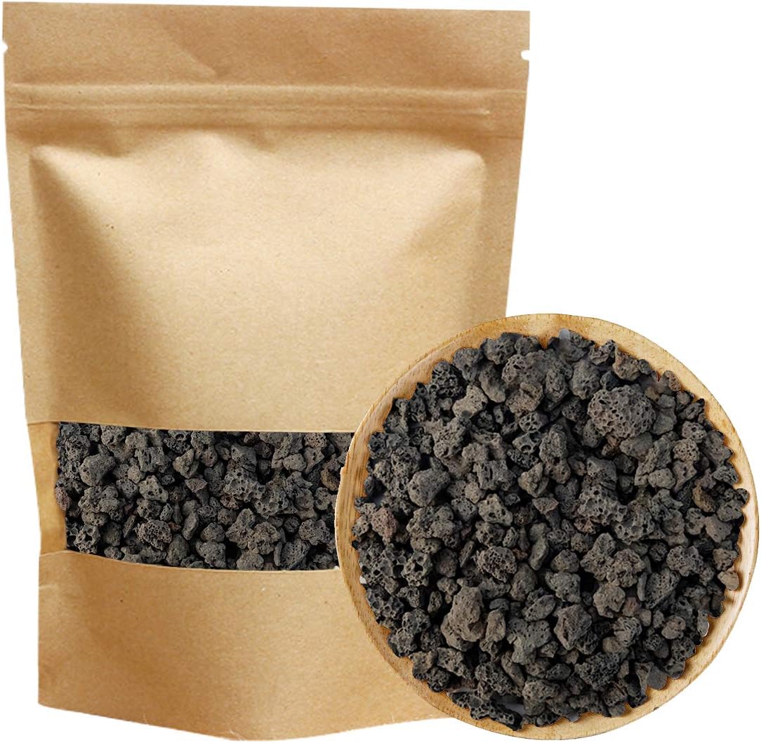 Toypopor Black Horticultural Lava Rock Soil Additive for Cacti Succulents Plants No Dyes or Chemicals 100% Pure Volcanic Rock 2.2lb Top Dressing