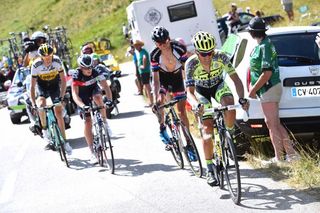 Alberto Contador attacks during stage 18