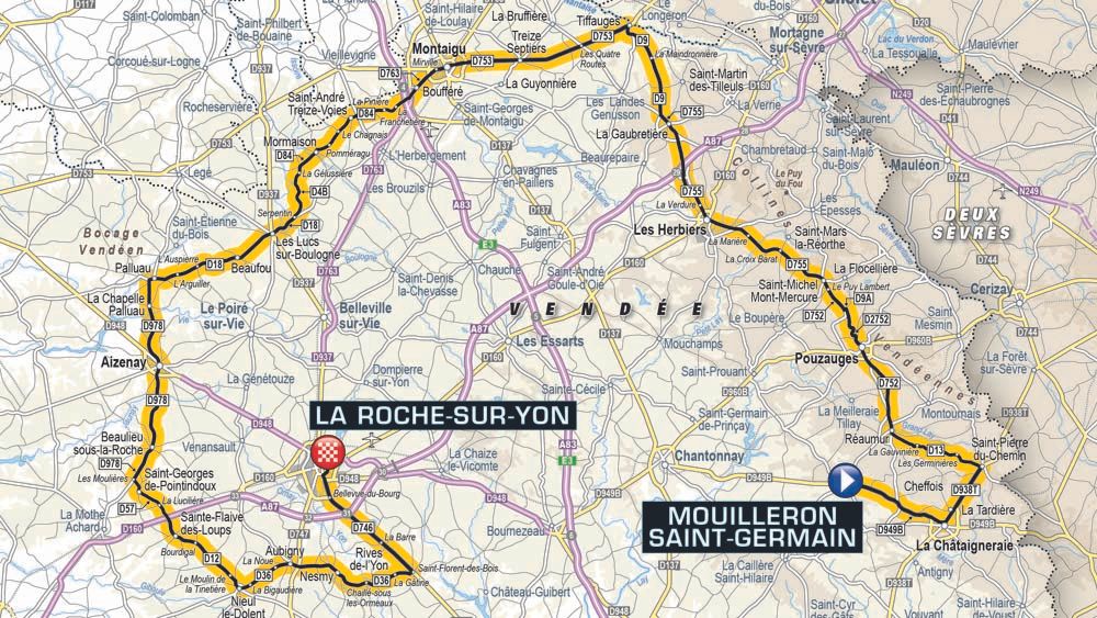 Tour de France 2018 stage 2 map