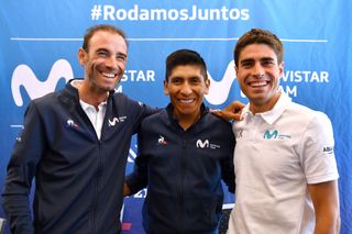 Alejandro Valverde, Nairo Quintana, and Mikel Landa all smiles in Brussels