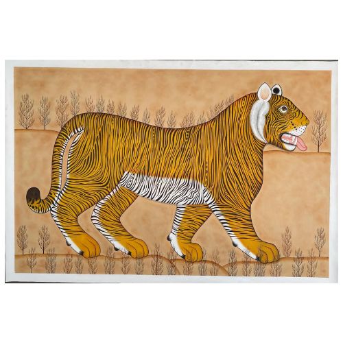 Etsy, Jaime Parlade Vintage Style Tiger Painting on Canvas