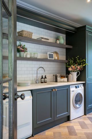 laundry room cabinets with built in lighting
