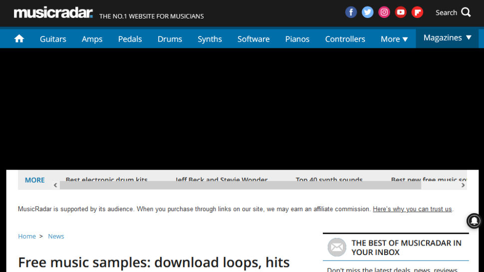 MusicRadar website screenshot