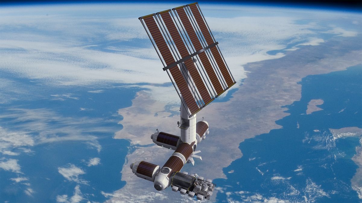 An artist&#039;s depiction of Texas-based company Axiom&#039;s envisioned space station.