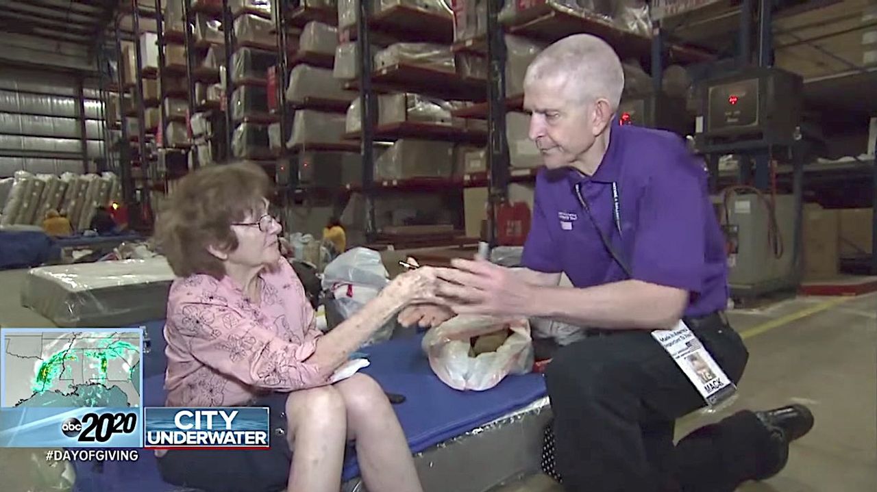 Mattress Mack gives a Harvey evacuee a birthday present