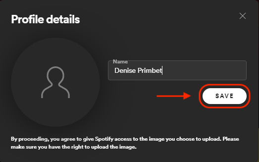 How to change Spotify display name on desktop app - save name