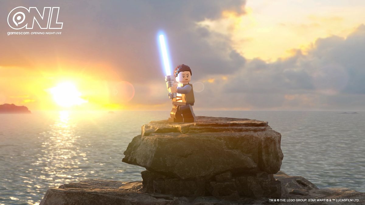 A promotional image for Lego Star Wars: The Skywalker Saga