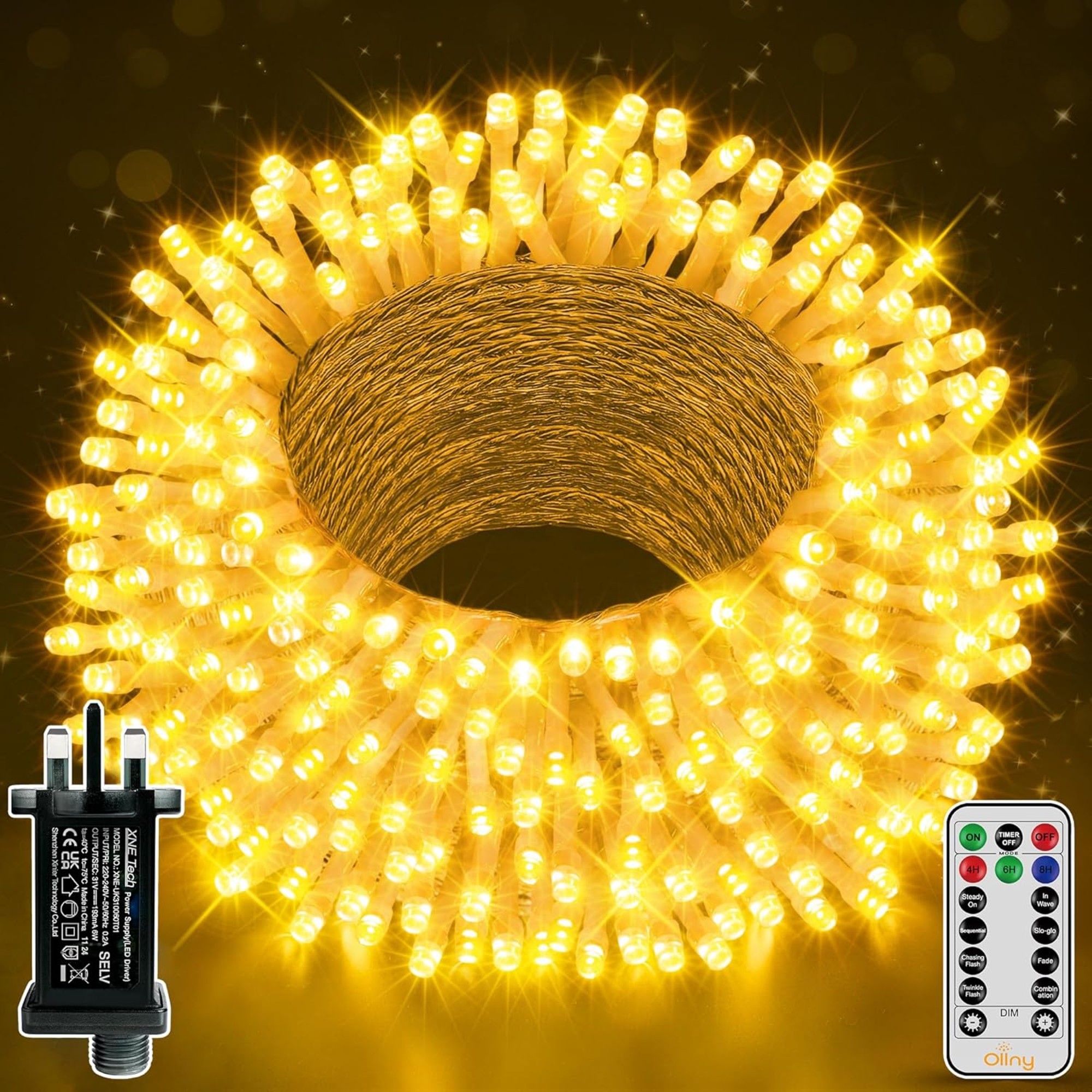 Ollny Christmas Tree Lights, 30m 300 LED Fairy Light